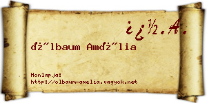 Ölbaum Amélia névjegykártya